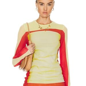 Loewe Yellow and Red Colorblock Long-Sleeve Top
